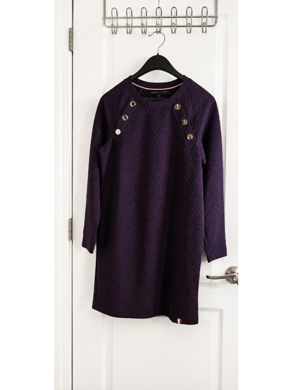 Tommy Hilfiger Women’s Quilted Knit Dress – Purple – Size Small – NWT